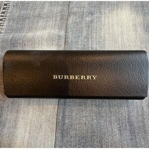 Burberry Leather Hard Shell Case for Glasses Sunglasses Magnetic Closure Black
